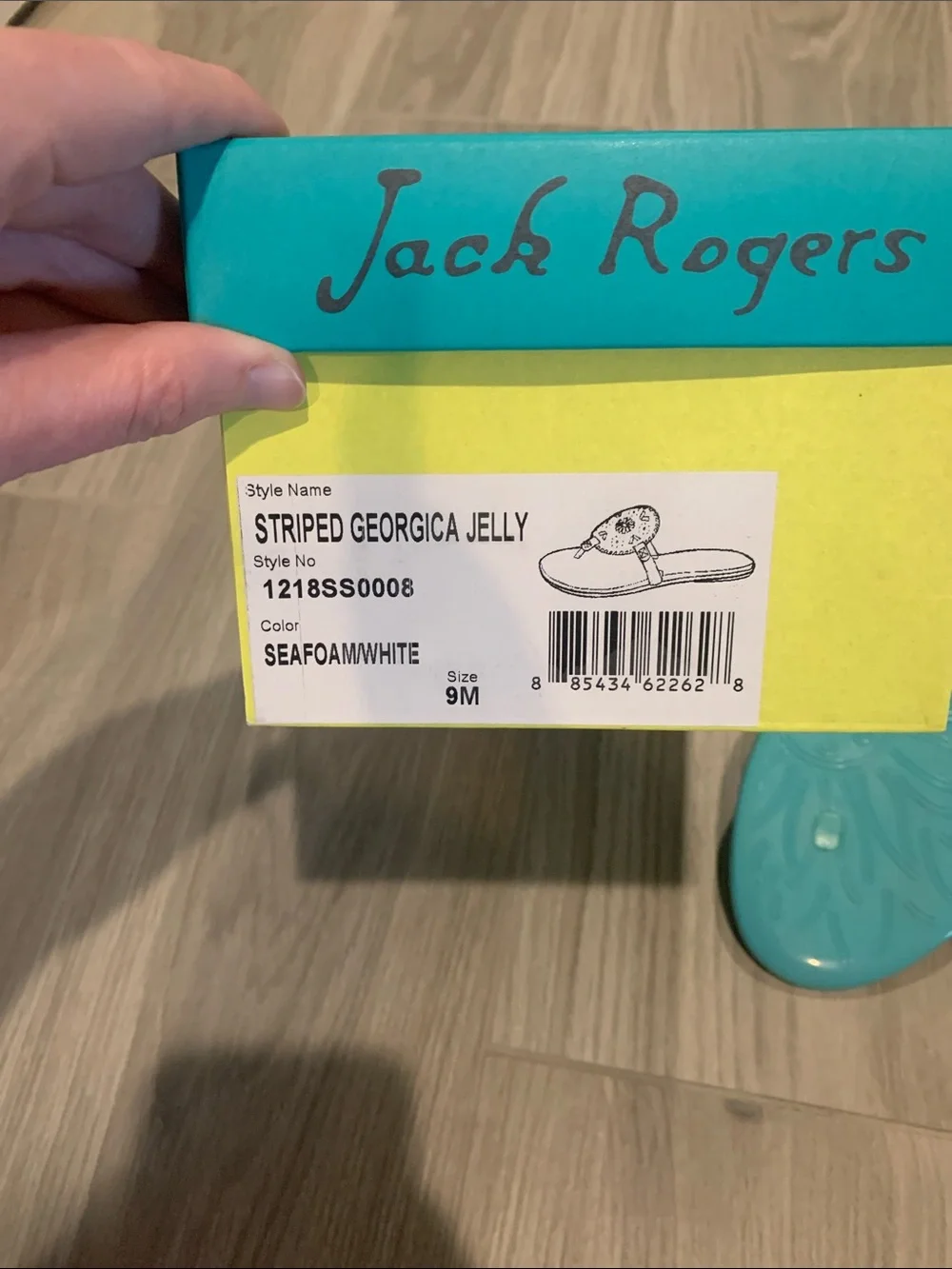 Jack Rogers Teal & White Striped Jelly Sandals